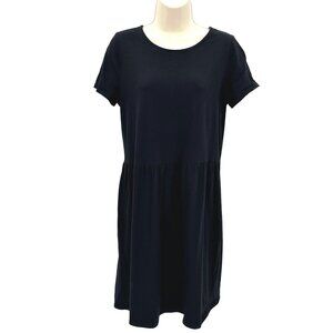 Boden Womens Black Short Sleeve Scoop Neck Knee Length Dress Size 8R